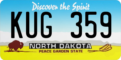 ND license plate KUG359