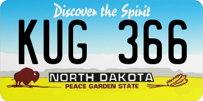ND license plate KUG366