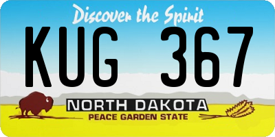 ND license plate KUG367