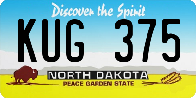 ND license plate KUG375