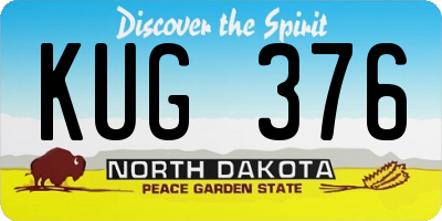 ND license plate KUG376