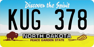 ND license plate KUG378