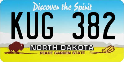 ND license plate KUG382
