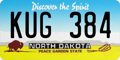 ND license plate KUG384