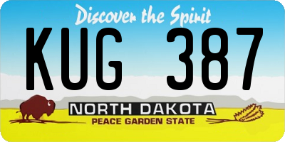 ND license plate KUG387
