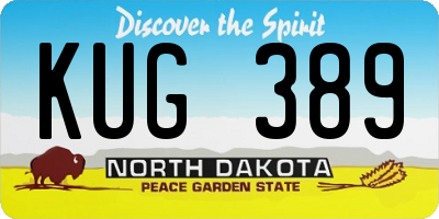 ND license plate KUG389