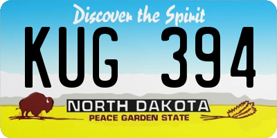 ND license plate KUG394