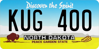 ND license plate KUG400
