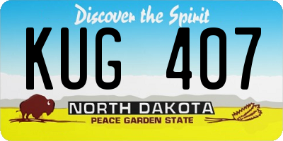 ND license plate KUG407