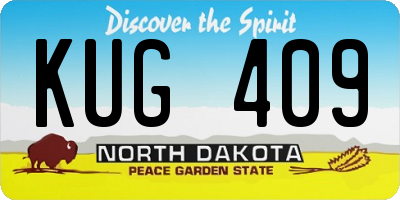 ND license plate KUG409