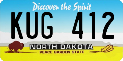 ND license plate KUG412