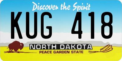ND license plate KUG418