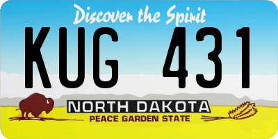 ND license plate KUG431