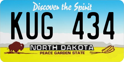 ND license plate KUG434