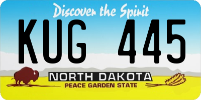 ND license plate KUG445