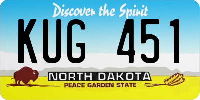 ND license plate KUG451