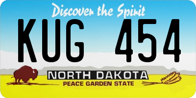ND license plate KUG454