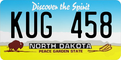 ND license plate KUG458