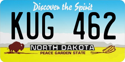 ND license plate KUG462