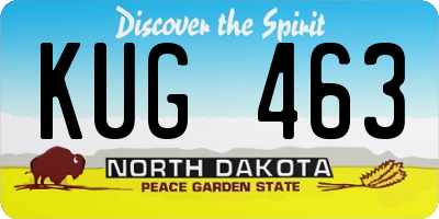 ND license plate KUG463