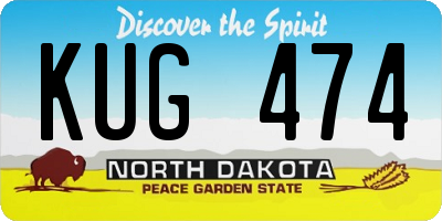 ND license plate KUG474