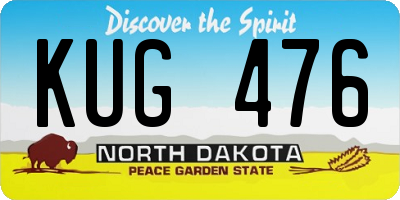 ND license plate KUG476