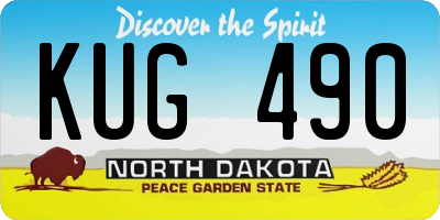ND license plate KUG490