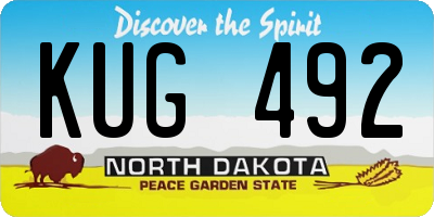 ND license plate KUG492