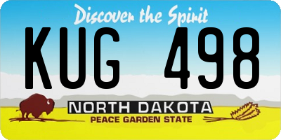 ND license plate KUG498