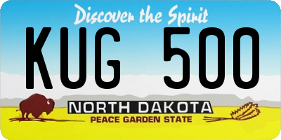 ND license plate KUG500