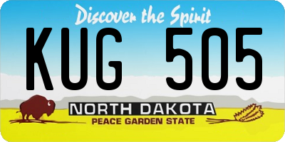 ND license plate KUG505