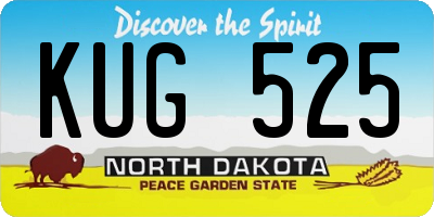 ND license plate KUG525