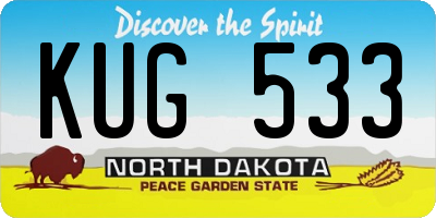ND license plate KUG533