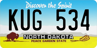 ND license plate KUG534