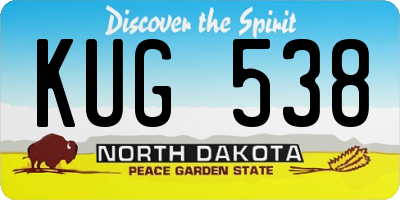 ND license plate KUG538