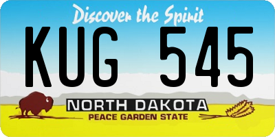 ND license plate KUG545