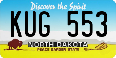 ND license plate KUG553