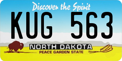 ND license plate KUG563