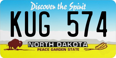 ND license plate KUG574