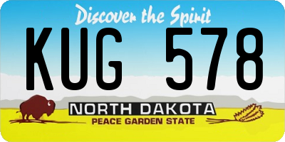 ND license plate KUG578