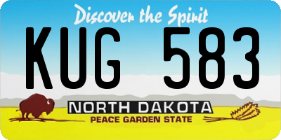 ND license plate KUG583