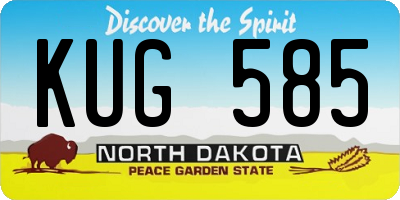 ND license plate KUG585