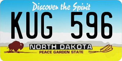 ND license plate KUG596