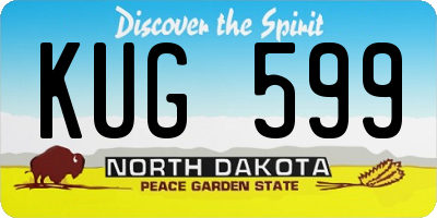 ND license plate KUG599
