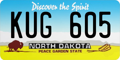 ND license plate KUG605