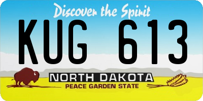 ND license plate KUG613
