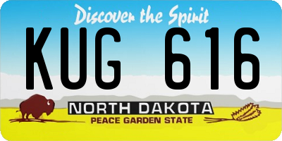 ND license plate KUG616