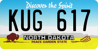 ND license plate KUG617