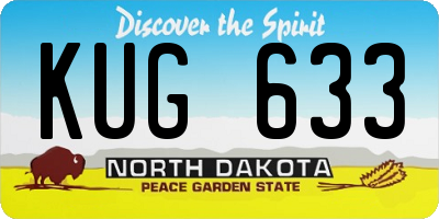 ND license plate KUG633