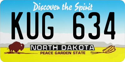 ND license plate KUG634